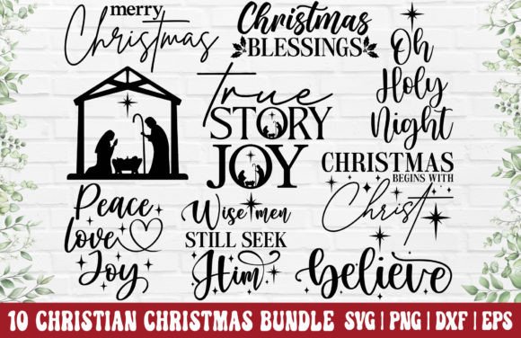Christian Christmas SVG Graphics for Crafts & Branding