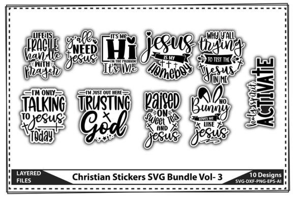 Christian Stickers SVG Bundle Vol 3: Graphics & Crafts