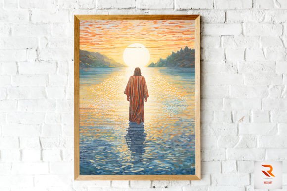 Jesus Christ Walking on Water Wall Art: Graphics & Illustrations