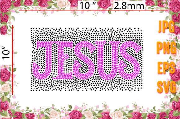 Jesus Rhinestone Template Design: Graphics for Print Templates