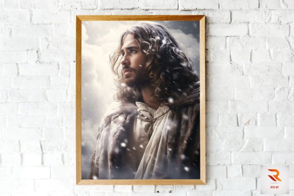 Realistic Jesus in the Snow Wall Art