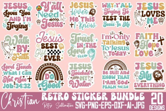Retro Christian Sticker SVG Bundle: Graphics & Crafts Review